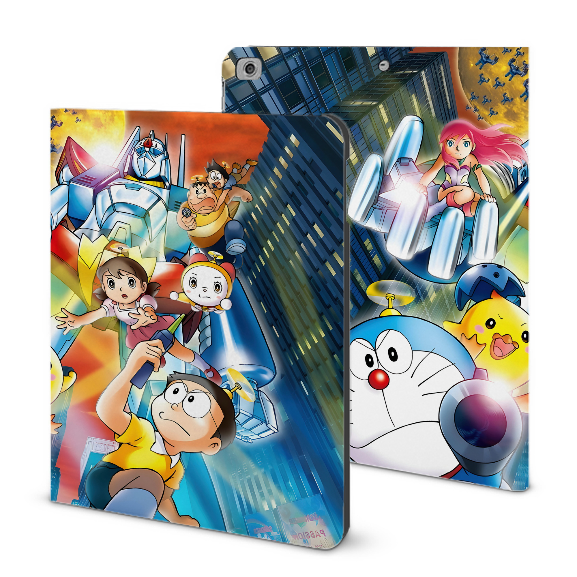 （画像用） ドラえもん Doraemon IPad ケース ブック型 PUレザー TPU 耐衝撃 軽量 薄型 ペン収納なし 全面保護 IPad 各モデル対応